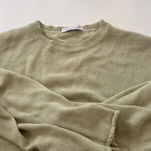 Single Soul Cute basic slightly croped light green Sweater